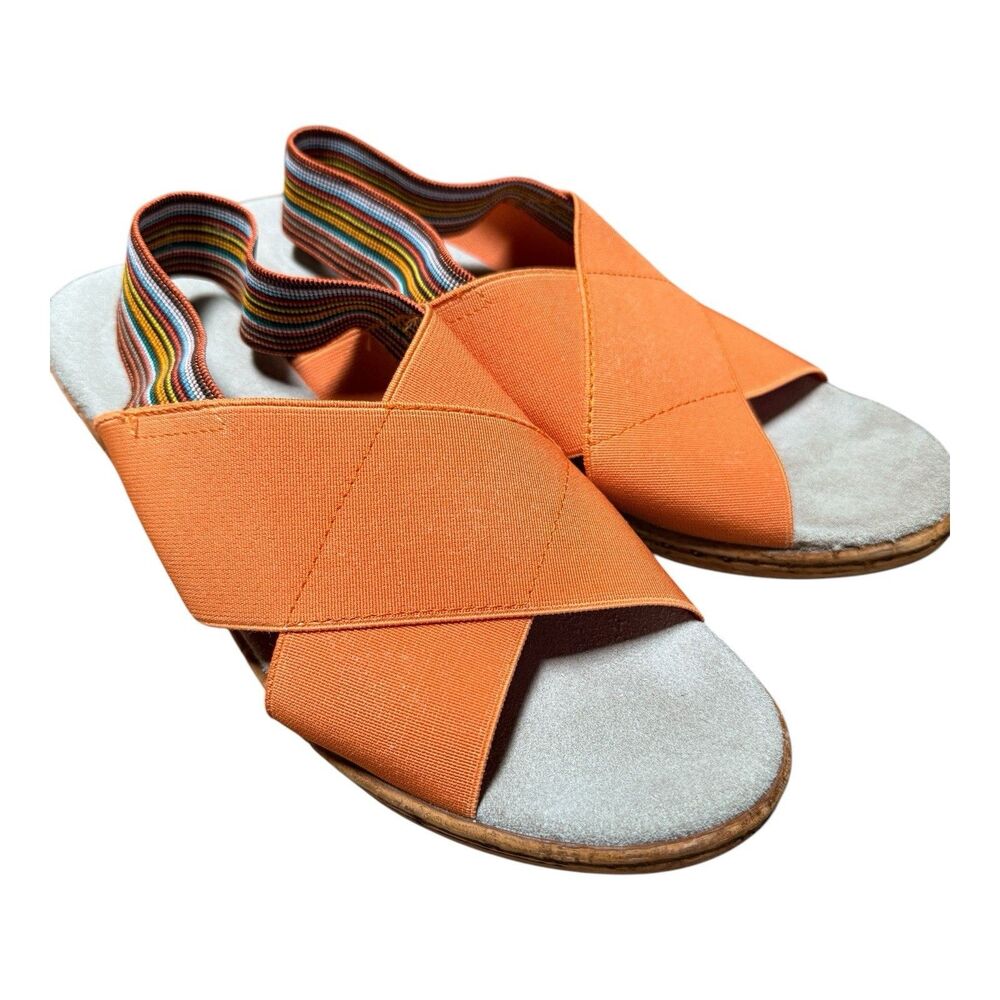 Charleston Shoe Company Atlantic Orange Criss Cross Sandals Sz 7.5 Slingback